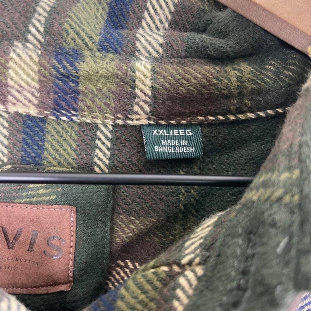 Orvis Men’s Heavyweight Flannel Shirt – XXL Brown/Green Plaid - Picture 4 of 6